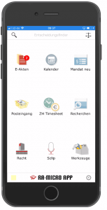 Screenshot RA-MICRO Zeiterfassung APP